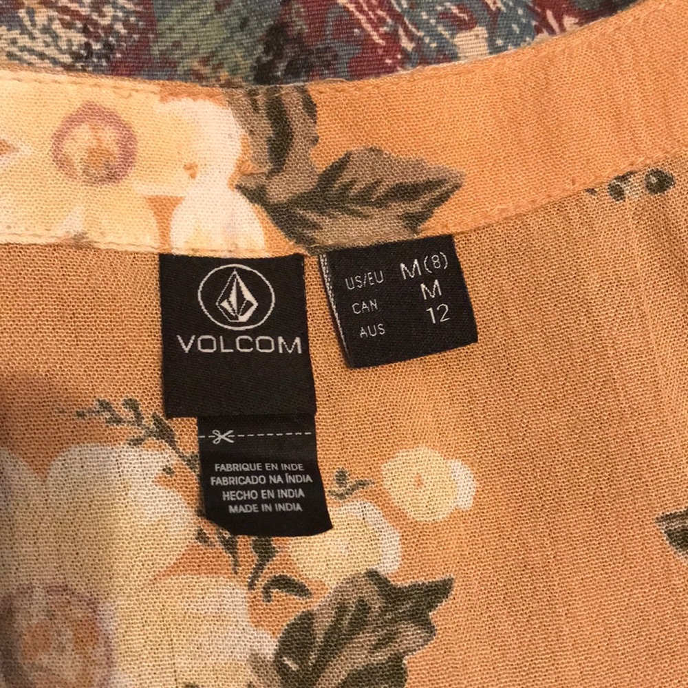 NWT Volcom Yellow Floral Button Up Maxi Dress - Picture 7 of 8